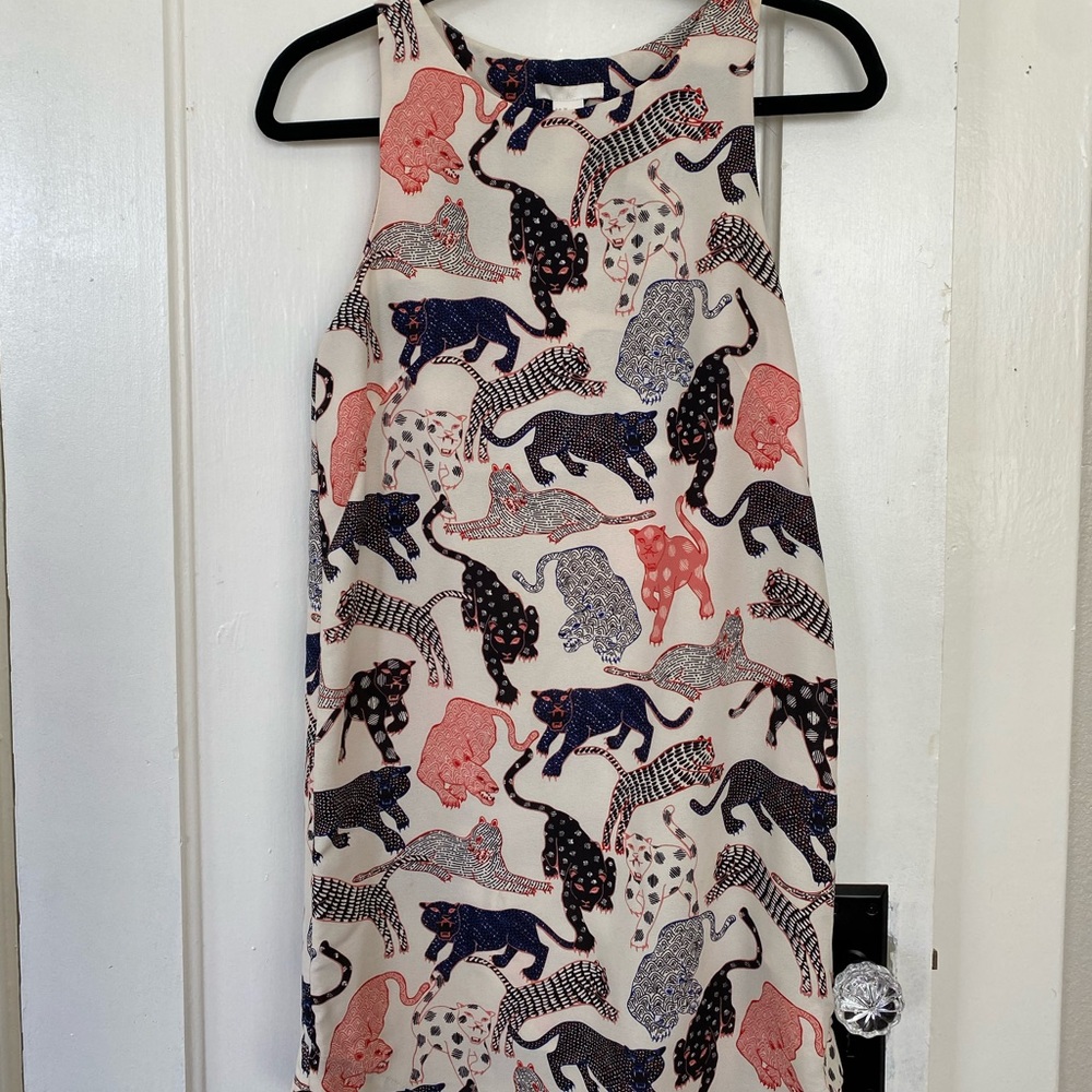 Rare H&M dress. Shift, big cat print. Size 4.